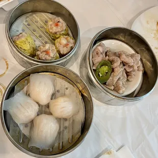 Har gow, Steamed Pork Siu Mai, steamed pork ribs