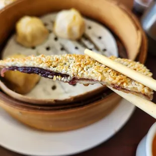 Joy Dumpling - cross section of red bean pancake