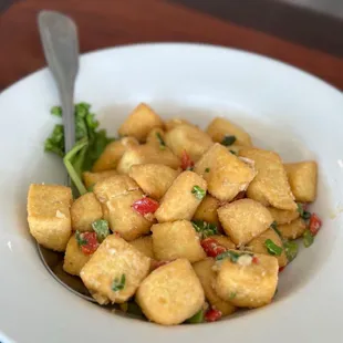 Salty egg yolk tofu