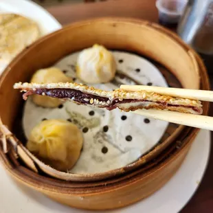 Joy Dumpling - red bean pancake (cross section)