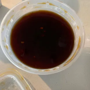Egg foo young dark gravy