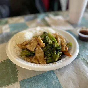 a plate of food on a table