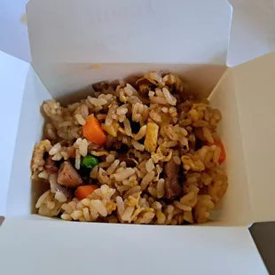 BBQ Pork Fried Rice. I took half my bowl home, and it filled a small To Go box.