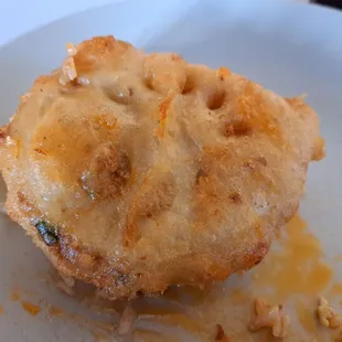 Batter fried pork &amp; lotus root patty that Chef David shared with me because I was curious. His family and employees were on lunch break.