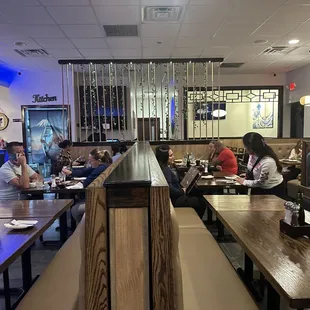Inside the restaurant.