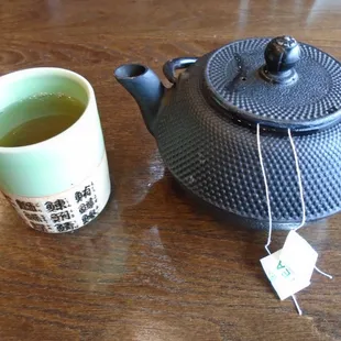 Starting things off with some hot green tea...