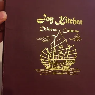 Joy Kitchen Menu Cover