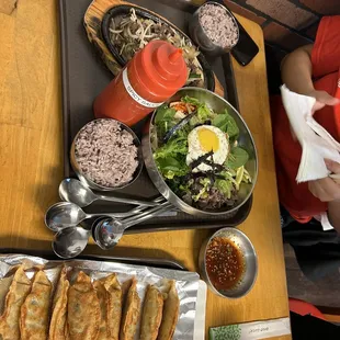 Bulgogi , Bibimbap , fried dumplings.