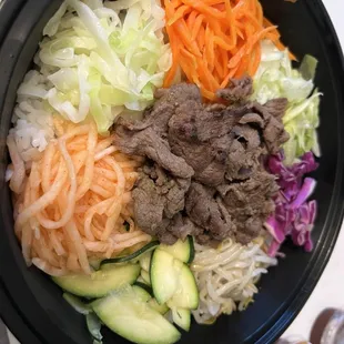 B4. Bulgogi Beef Bibimbap. they got skimpy in the meat