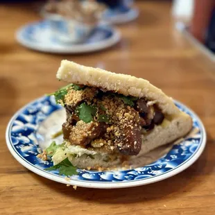 Scallion Bread Sandwich with Braised Pork Belly