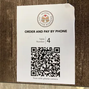 Order and Pay by phone on each table