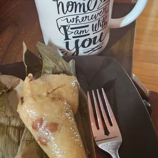 Sticky Rice with red beans and sausages