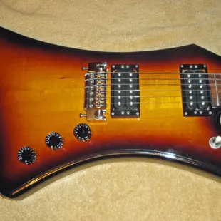 a close up of a guitar