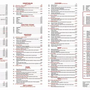 New menu