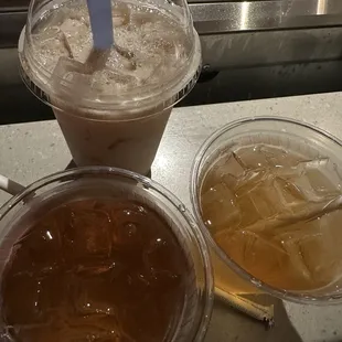 Lychee cha cha &amp; peach milk tea