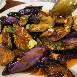 Eggplant in Hot and Sour Garlic Sauce