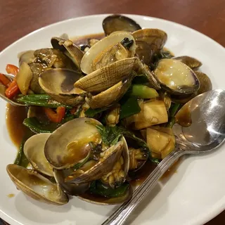 Stir Fried Live Clam with Basil (Taiwanese Style)
