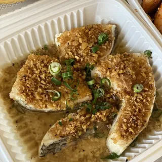 Steamed Sea Bass with Bean Crispy