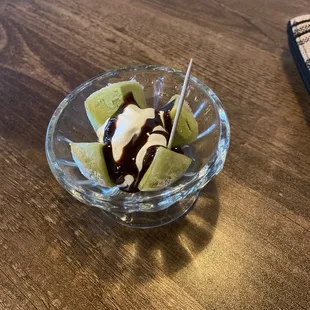 Green tea mochi