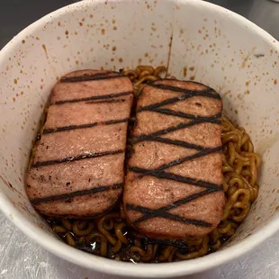 Korean jajang ramen with spam(non spicy)