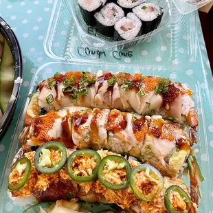 Hamachi roll Candy Cane Roll Ebi Heaven Roll Hella Hot Roll