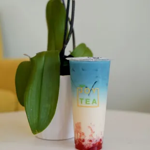 Butterfly Strawberry Milk Tea