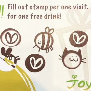 Come and get your free stamp card.  See card for detail.