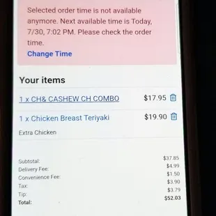 This shows that I ordered it for delivery.  They claimed they didn't get are order but you can see here, it was their website.