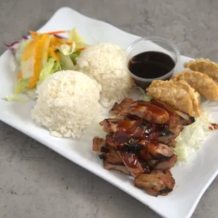 Chicken Teriyaki with Gyoza