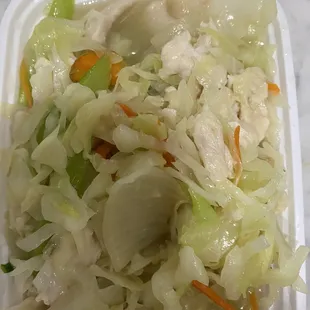 This is there chicken chow mein which the rude lady told me that chow mein is not noodles after I asked for my money back.