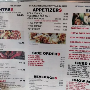 menu, chicken wings and fried chicken