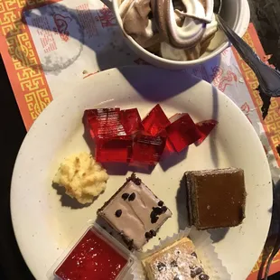 Dessert! My favorite was the small coconut cookie and the espresso cake.