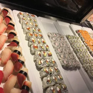 interior, sushi and sashimi