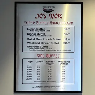 Buffet Prices 8/18/22
