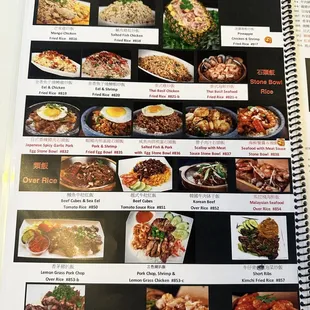 a menu for a chinese restaurant