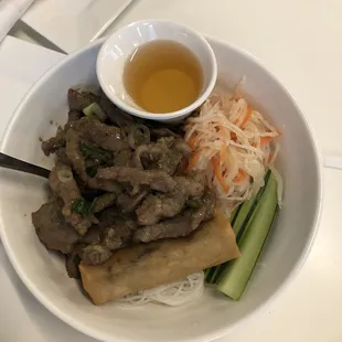 Pork Vermicelli with Egg Roll