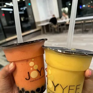 Mango strawberry freeze with tapioca and mango freeze with tapioca