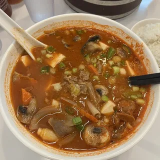 Korean Sliced Beef & Spicy Tofu Soup