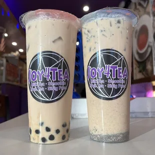 J4T Milk Tea with Boba &amp; Okinawa Brown Sugar Milk Tea with Oreos