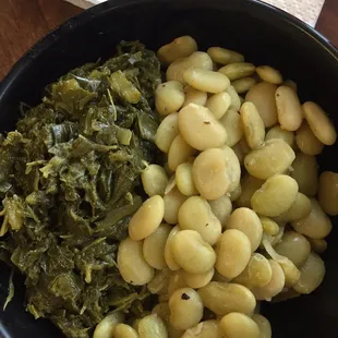 Collard greens and lima beans