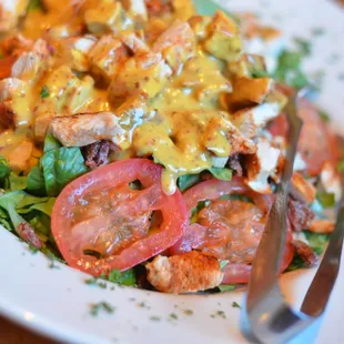 Kelly Salad - grilled chicken, sugar pecans &amp; cheese served with their homemade honey mustard dressing.