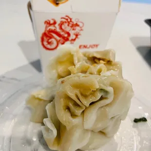 Chicken and Shrimp Dumpling - not presentable and shaped like a box