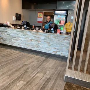 a man at the counter