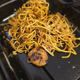 Fire roasted shrimp with authentic grill marks one each and every shrimp and the noodles may have been fireroasted as well. Soooo good!