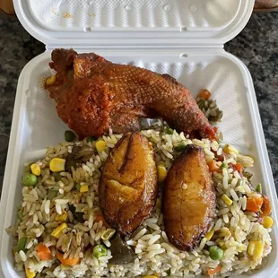 Fried rice and chicken