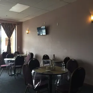 Inside the restaurant.