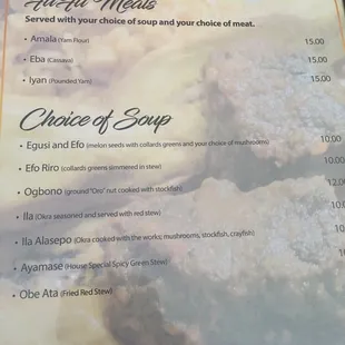 menu