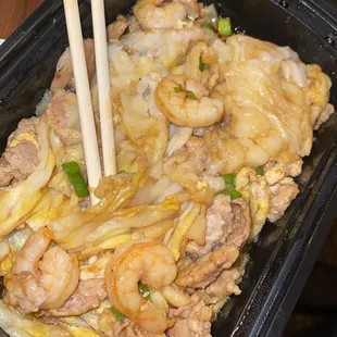 Special Rice Noodle Roll with Pork, shrimp &amp; egg. Extra sauce. So delicious