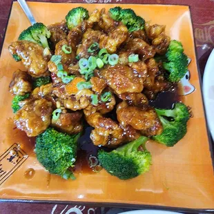 Orange chicken sauce is good .Chicken is cook perfectly and crunchy.