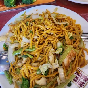 I'm picky when it comes to Lo Mein but this was good. Need more sauce but not dry. Big amount I almost didn't finish it.